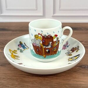 VTG Vista Alegre Portugal Noah's‎ Ark 2 Pc Children's Cup and Plate Set